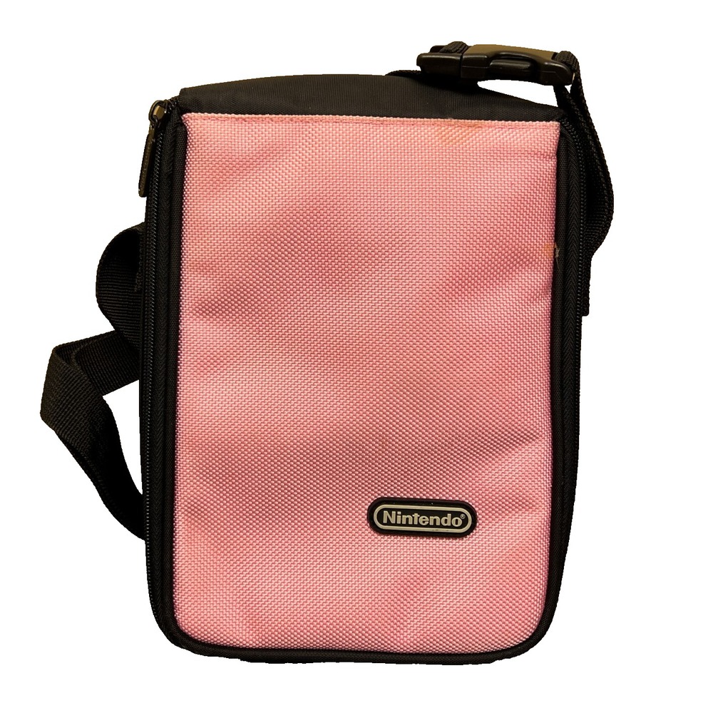 Nintendo Portable Handheld Game Console Carry Bag Pink Zippered Padded